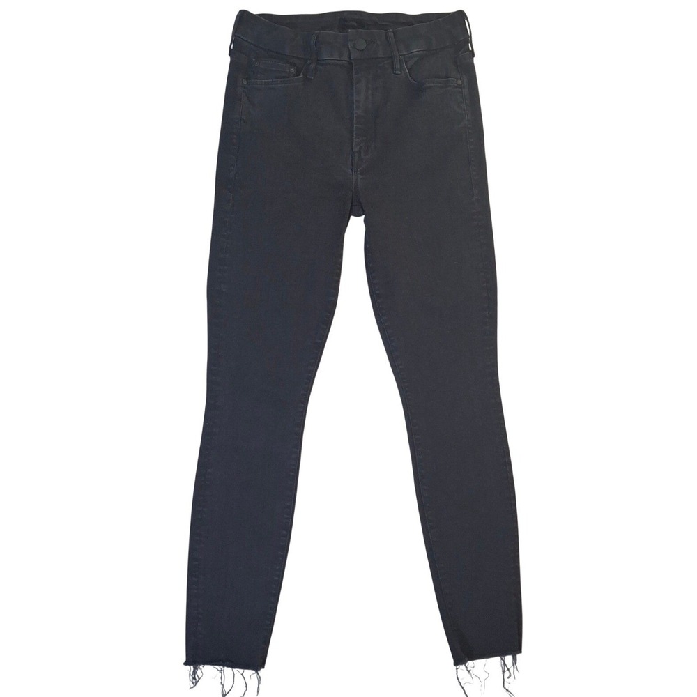 Mother‎ The Looker Ankle Fray Jeans Womens 27 Not Guilty Black Skinny